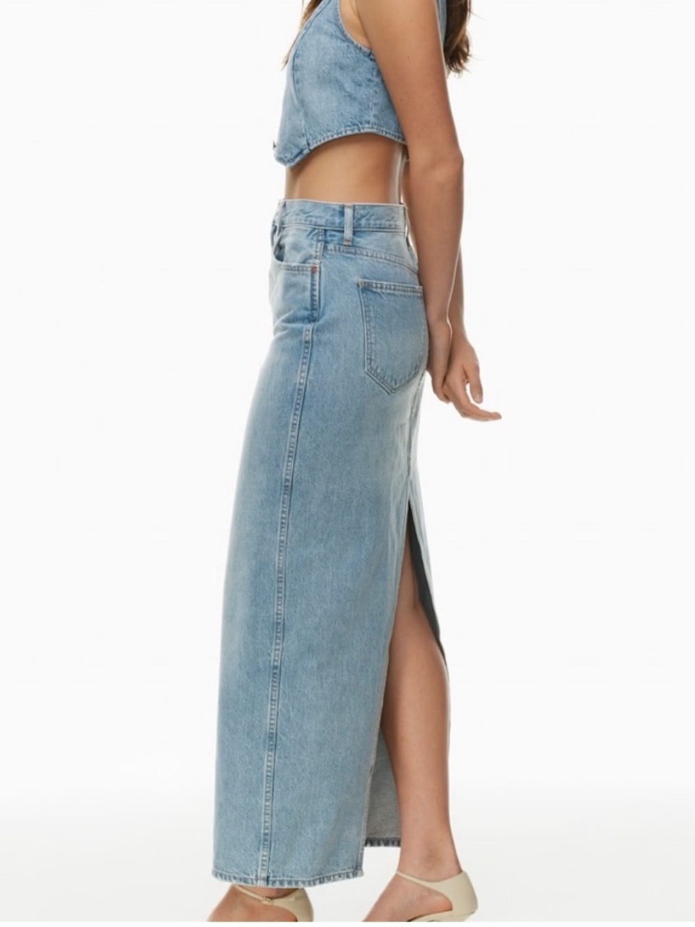 DENIM FORUM The '90s Pencil Maxi Denim Skirt Aritzia size 24